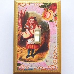 Classic Alice in Wonderland switchplates & MATCHING SCREWS- Alice in Wonderland room Alice art prints Alice Wonderland poster wall art decor