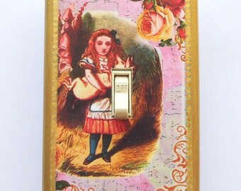 Classic Alice in Wonderland switchplates & MATCHING SCREWS- Alice in Wonderland room Alice art prints Alice Wonderland poster wall art decor