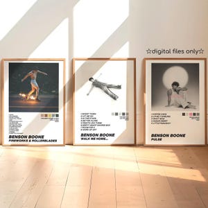 Benson Boone inspiriertes Album Minimales digitales Poster Bundle | Debut Studio Album + 2 EPs | Ästhetische Wandkunst | Musik Geschenke