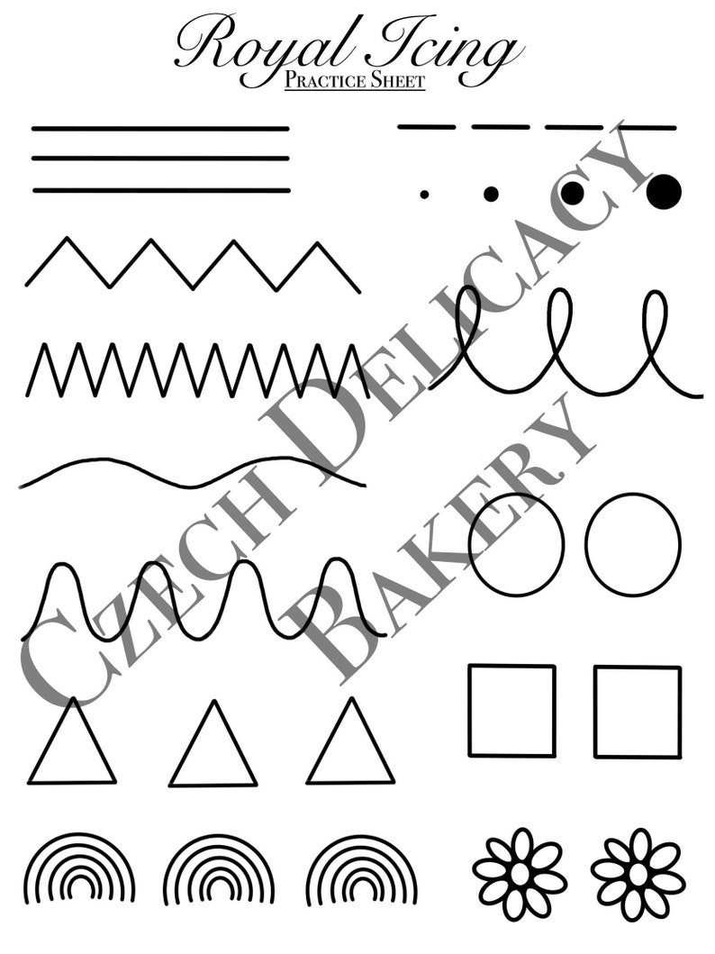 Royal Icing Practice Sheets / Royal Icing Beginner Piping Guide ...