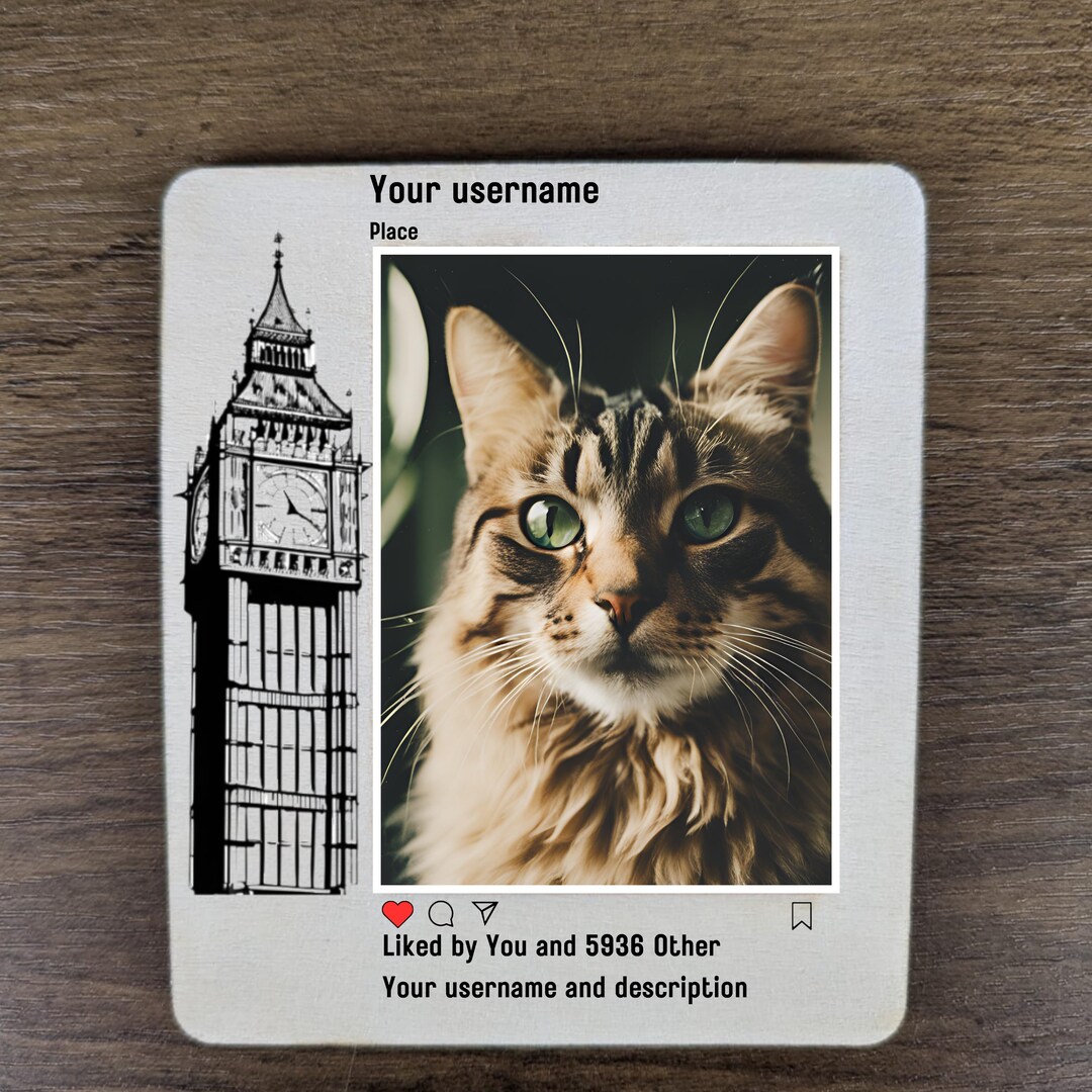 Custom Instagram Frame Desktop Decoration With Monument Wooden Photo ...