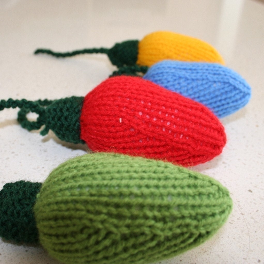 Christmas Lights INSTANT DOWNLOAD PDF Knitting Pattern Etsy