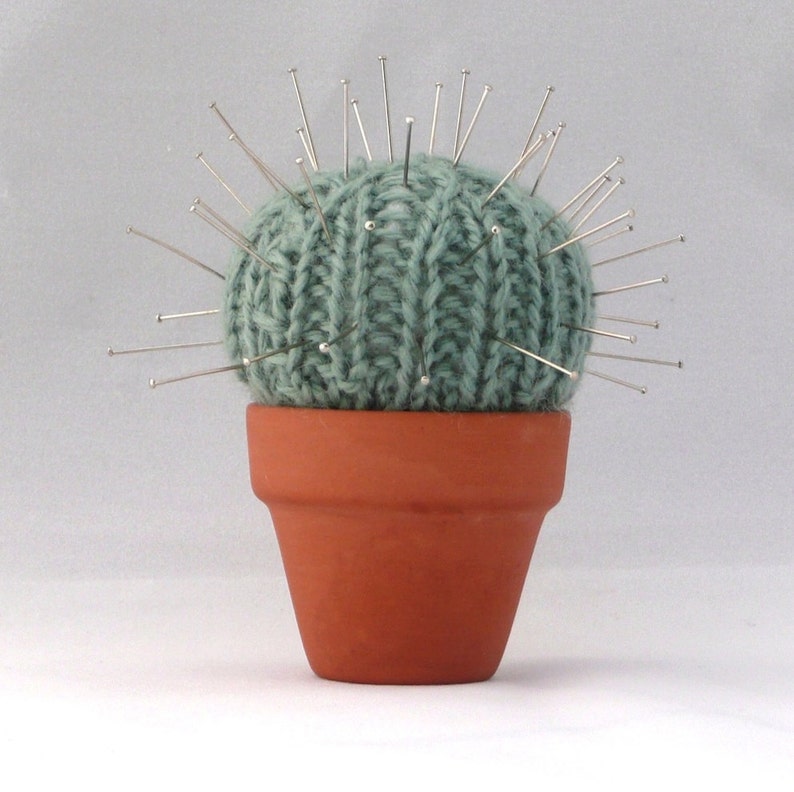 Quick and Easy Cactus Pin Cushion INSTANT DOWNLOAD PDF Knitting Pattern image 1
