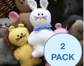 Chubbies - 2 pack animals and people - INSTANT DOWNLOAD PDF Knitting Pattern