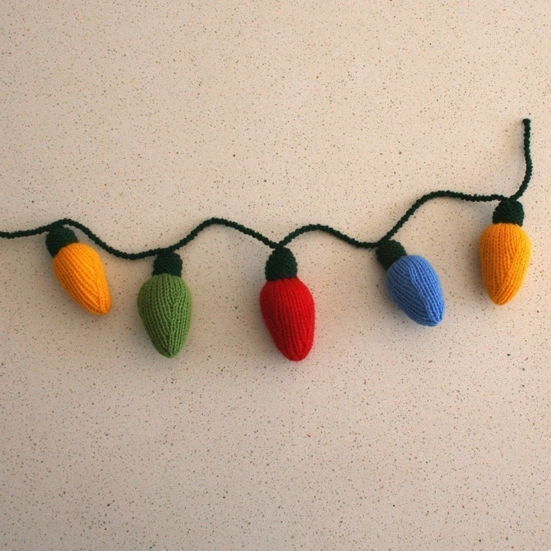 Christmas lights INSTANT DOWNLOAD PDF Knitting Pattern image 1