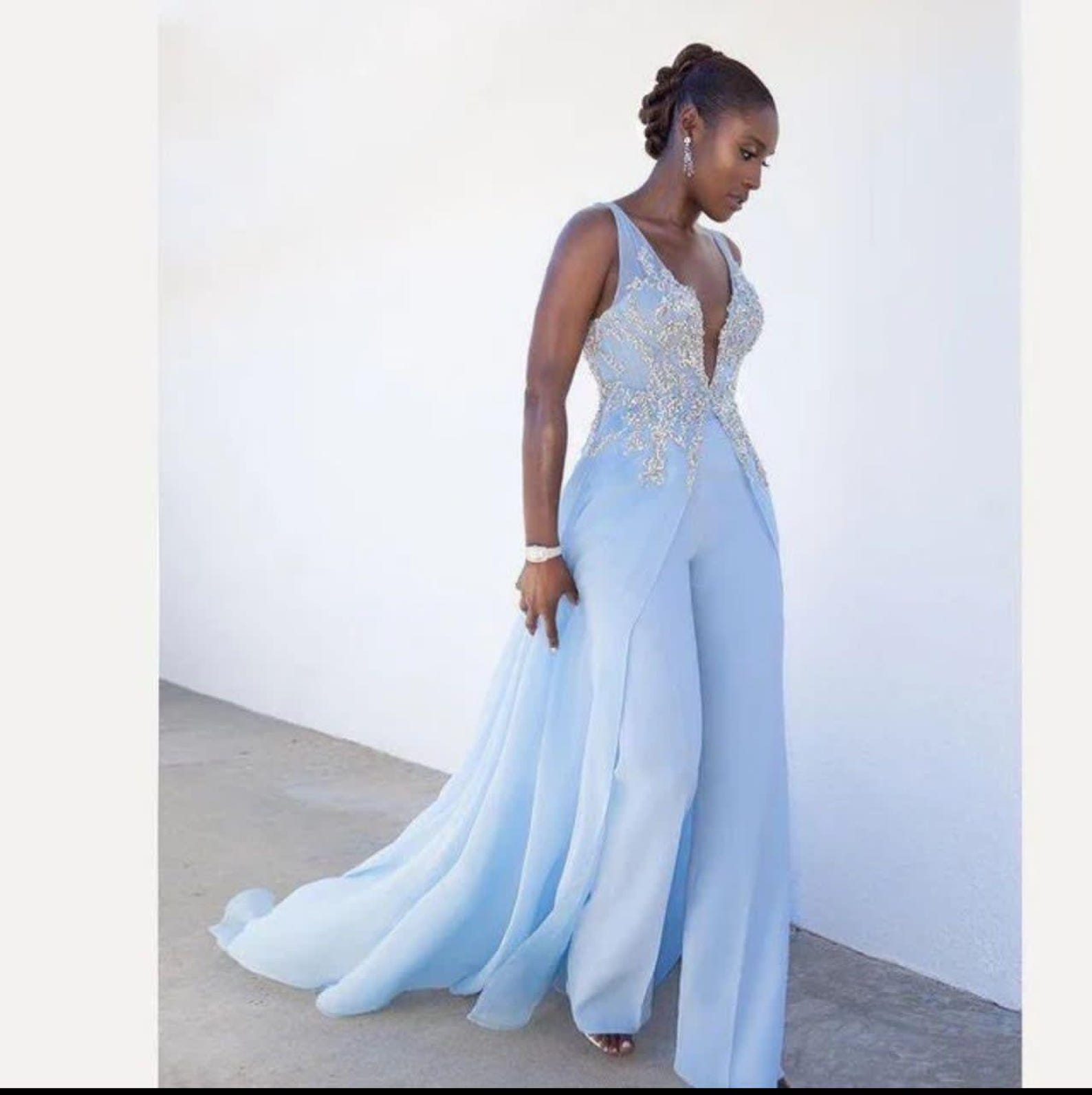 Sleeveless Mermaid Jumpsuit, Prom Jumpsuit, Wedding Jumpsuit, Reception ...