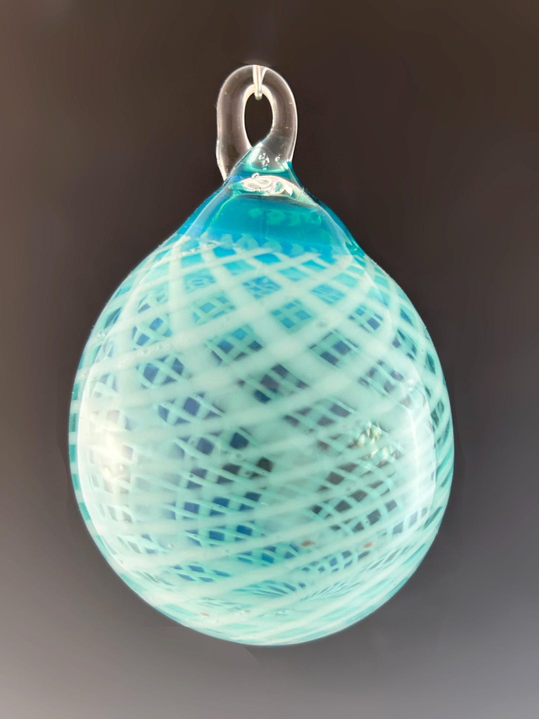 Teal and White Reticello Pattern Ornament - Etsy