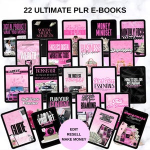 22 eBooks Bundle with Master Resell Rights | plr canva template, Start a Business, Boost Sales, Instagram Marketing & Content Planning |