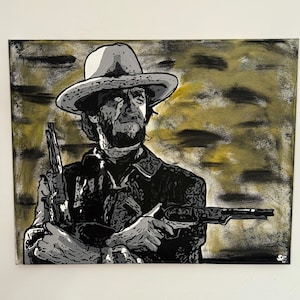 Painting Clint Eastwood Pop Art | 16x20 Canvas | The Ultimate Western Legend Tribute
