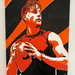 Wall Decor Painting Joe Burrow Pop Art | 16x20 Canvas | The Future of Football Tribute