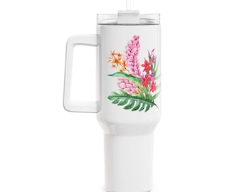 Tropical Blossoms Customizable 40oz Tumbler