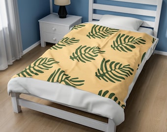 Koc pluszowy Tropical Bliss z kwiatowym wzorem