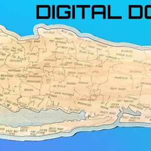 Long Island Laser-Datei. "Es enthält so viele Stadtnamen wie ich passen konnte ""Hand"" Single-Line-SHX-Schriftart."