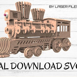 TREN CORTADO POR LÁSER, descarga digital. Viene con instrucciones en video 3D.