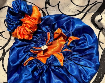 Reversible Satin Bonnet & Scrunchie Set-Satin Lined