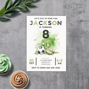 Editable Soccer Birthday Invitation Template, Instant Digital Download, Customizable Party Invite, Digital Kids Invite, Sports Theme