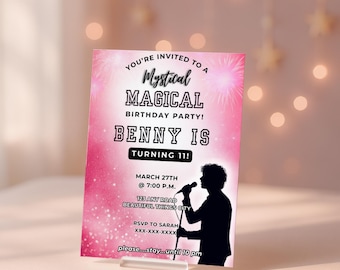 Popstar Birthday Invitation Template, Mystical Magical Theme, Tween Editable Canva Party Template, Beautiful Things Invite, Pink Teen Party