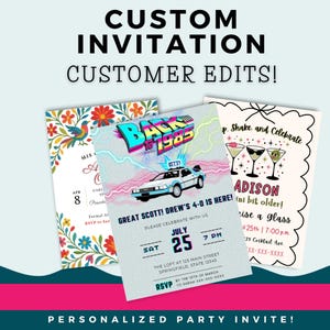 Custom Invitation Template, Personalized Birthday Invite, Printable Birthday, Editable in Canva, Your Design, Fast Download