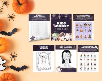 Spooky Kids Games Bundle with Dark Gothic Theme | Printable Halloween Games for Kids | October Activities | Spooky Fun for Kids BVH1