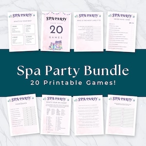 Bundle of Spa Party Games and Activities, Party Coloring Pages, Spa Coloring, Spa Birthday Activities, Spa Games, Spa Party Bundle, Instant
