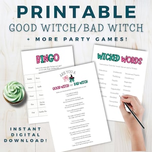 Good Witch or Bad Witch Game, Tween Birthday Party, Green or Pink, Girls Birthday Games, Movie Games, Wicked Party, INSTANT DOWNLOAD