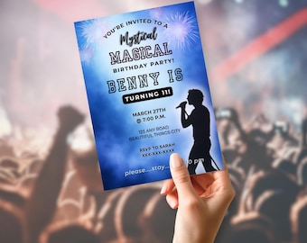Popstar Birthday Invitation Template, Mystical Magical Theme, Tween Editable Canva Party Template, Beautiful Things Invite