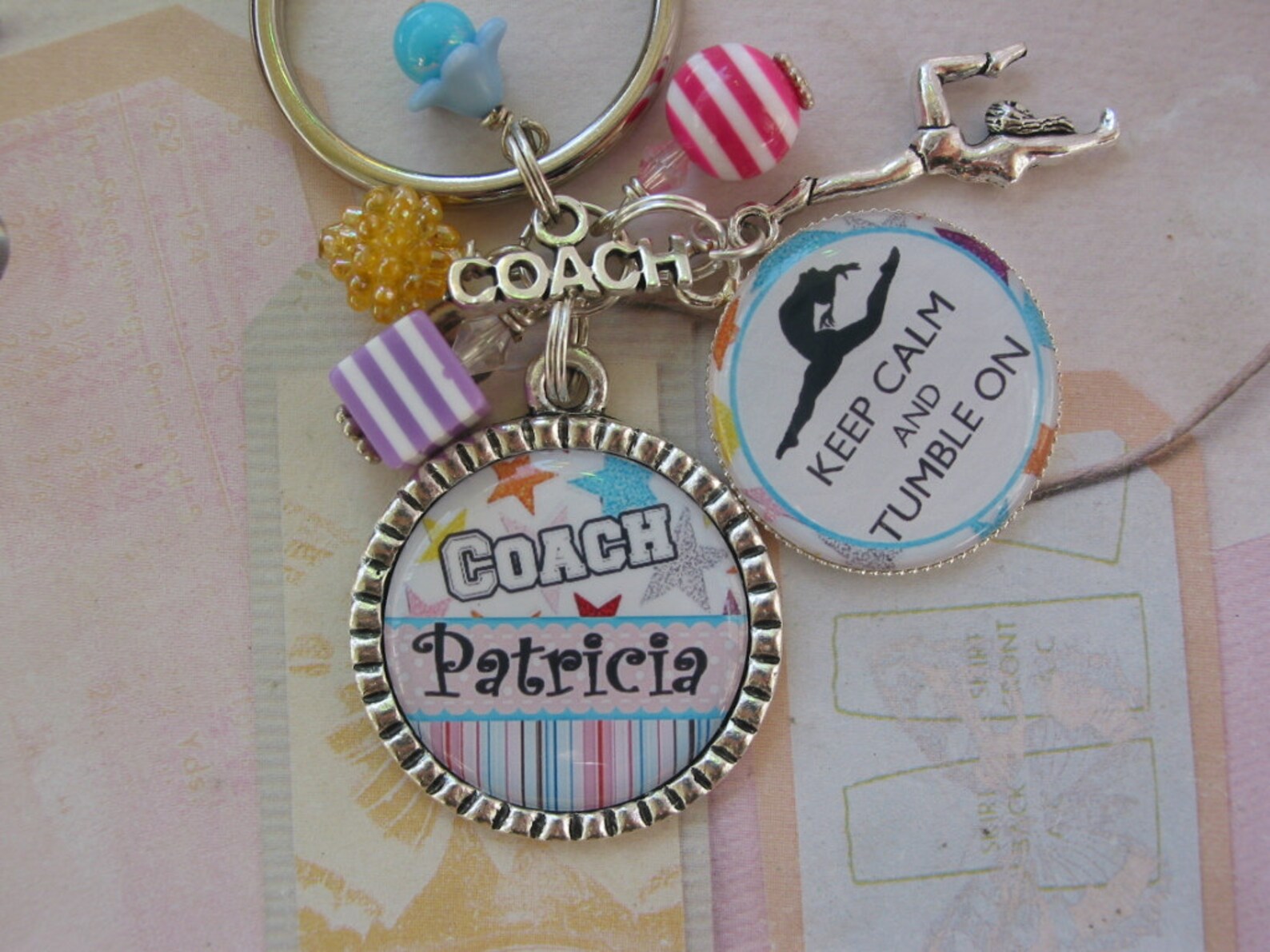 Personalized customizable Gymnastics coach keychain Etsy