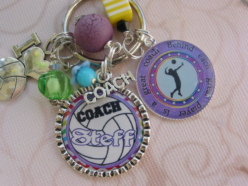 Personalized Volleyball Keychain for Coach end of year gifts Etsy