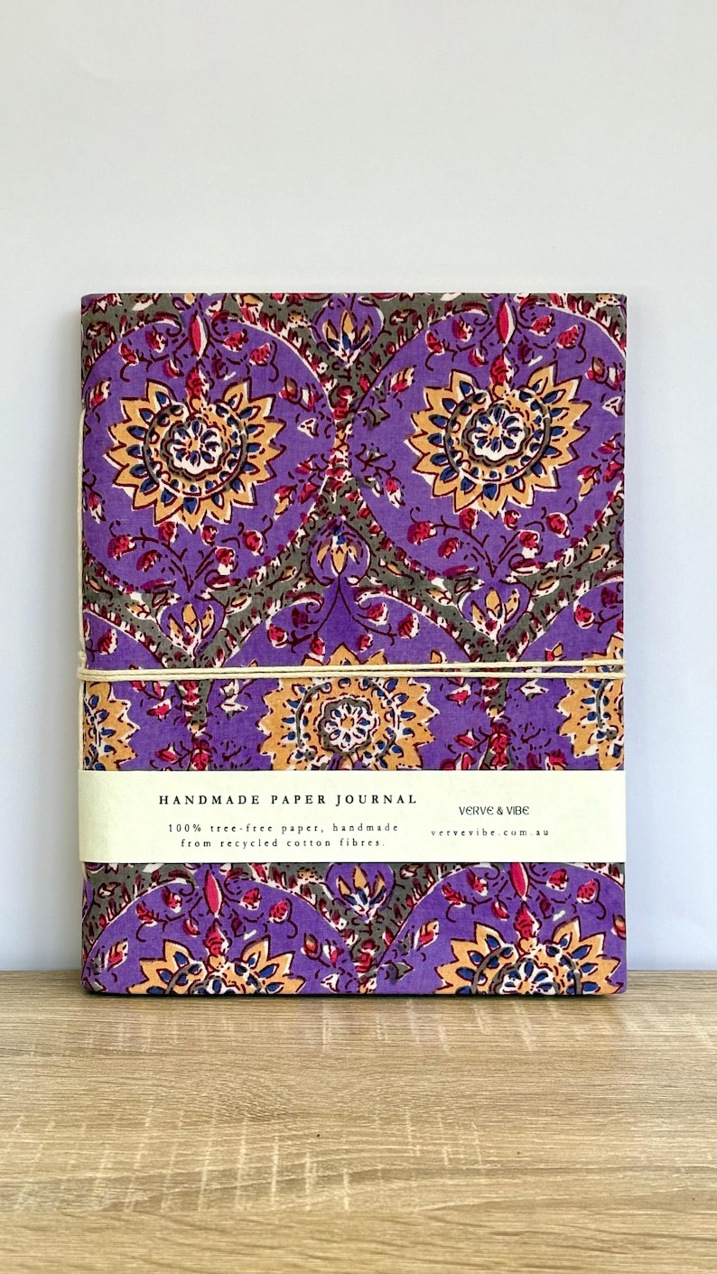 Radiant Jacaranda - Fabric Cover, Handmade Blank Journal - Etsy