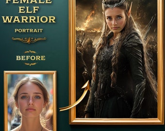 Custom Elf Warrior Portrait: Personalized Fantasy Art (Digital Download)