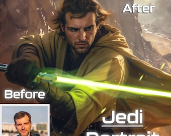 Personalized Jedi Portrait: Transform Your Photo into Star Wars-Inspired Artwork