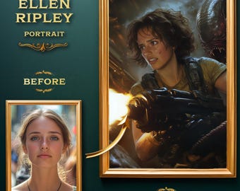 Custom Ellen Ripley Portrait: Sci-Fi Movie Art (Digital Download)
