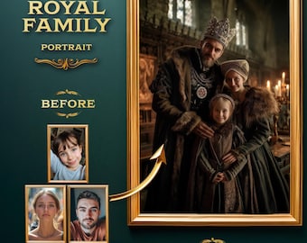 Custom Medieval Family Portrait | Personalized Gift for Families