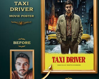 Custom Taxi Driver Travis Bickle Movie Poster - Personalized Gift for Him