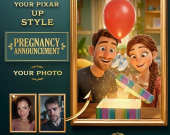 Personalized Pixar Pregnancy Announcement Video | AI Adventure Book Baby Reveal