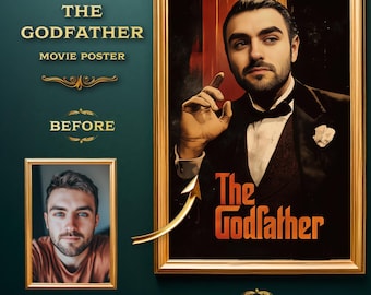 Personalized Godfather Movie Poster: Custom Photo Portrait (Digital Download)