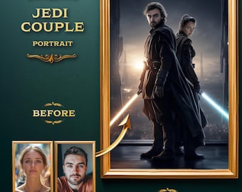 Star Wars Inspired Portrait from Photo | Unique Couples Gift