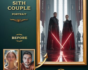 Personalized Sith Couple Art | Star Wars Gift for Couples