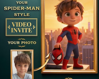 Spider-Man Birthday Video Invitation | Personalized Digital Party Invite for Boys