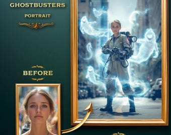 Custom Female Ghostbusters Portrait: Hero Art from Photo (Digital Download)