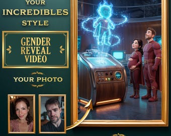 Pixar Incredibles Gender Reveal Video I Custom Superhero Baby Announcement