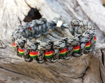 Big Ship..Rasta Survival Bracelet Rastafari Lion of Judah Jah Bless Unity Reggae Dreadlocks Rasta One Love Irie Ganja Herb