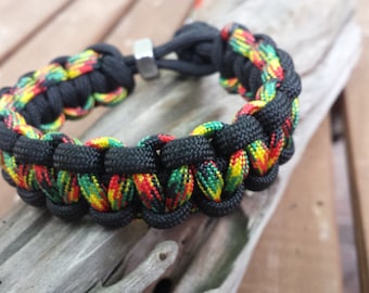 Rastaman Live Up Survival Bracelet Rastafari Lion of Judah Jah Bless Unity Reggae Dreadlocks Rasta One Love Irie Ganja Herb