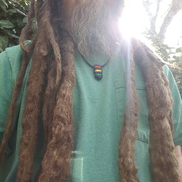 Lion Heart Survival Inna Babylon Necklace Rastafari Fyah Reggae Riddim Paracord Rune Knot OOAK One Love Inity Rastaman Dreadlocks Dread