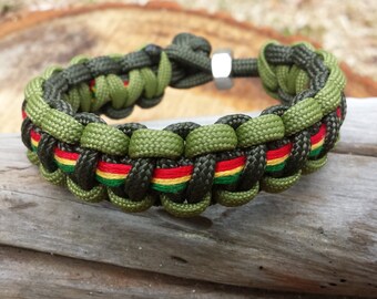 Herbalist Survival Inna Babylon Bracelet Rastafari Dreadlocks Rastaman Legalize Reggae Irie Unity OOAK Lion of Judah