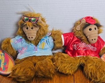 SALE  Burger King 2 "Many Faces of Alf" Hand Puppet Orbiters Baseball Surfer Dude