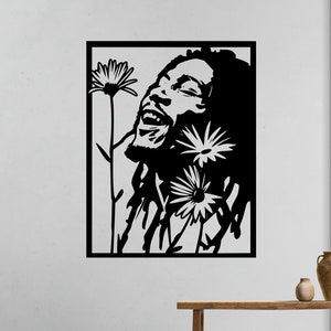 Art mural Bob Marley SVG | Conception CNC découpée au laser | Décoration d'intérieur unique | Fichier d'artisanat bricolage | Téléchargement instantané