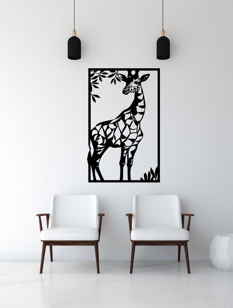 Rectangle Giraffe Giraffe Wall Art Laser Cut File - Etsy
