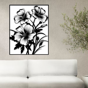 Flowers Wall Art SVG Laser Cut File for DIY Crafting & Home Decor