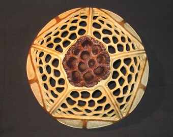 Lotus Pod & Carved Gourd Decorative Wall Hanger